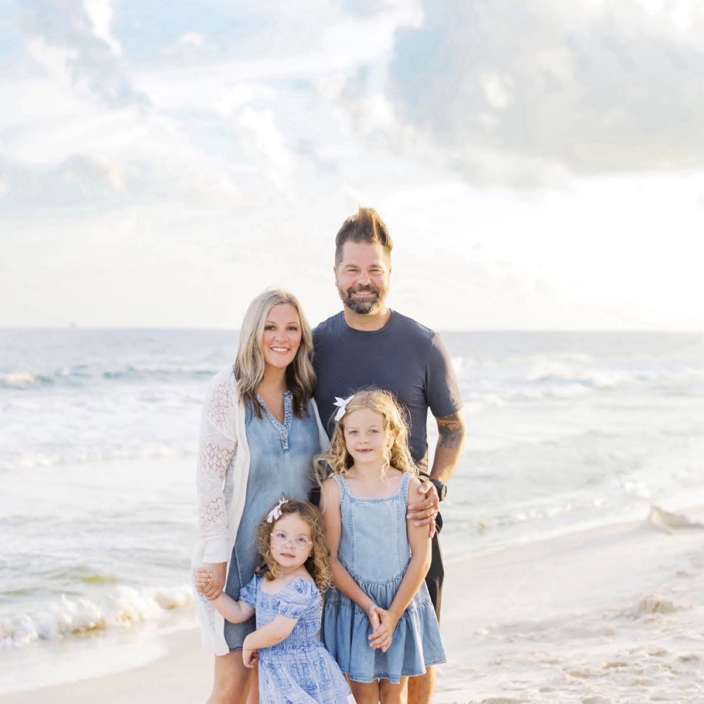 The Pittman family at the beach